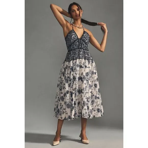 anthropologie halter neck dress ESTHE Pleated Halter-Neck Midi Dress